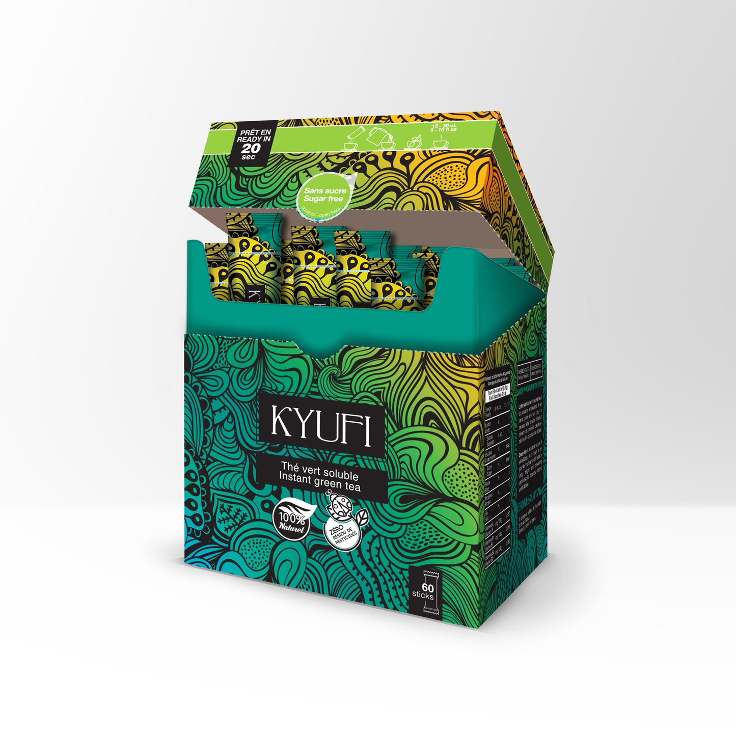 Instant groene thee zonder suiker - 60 stuks
