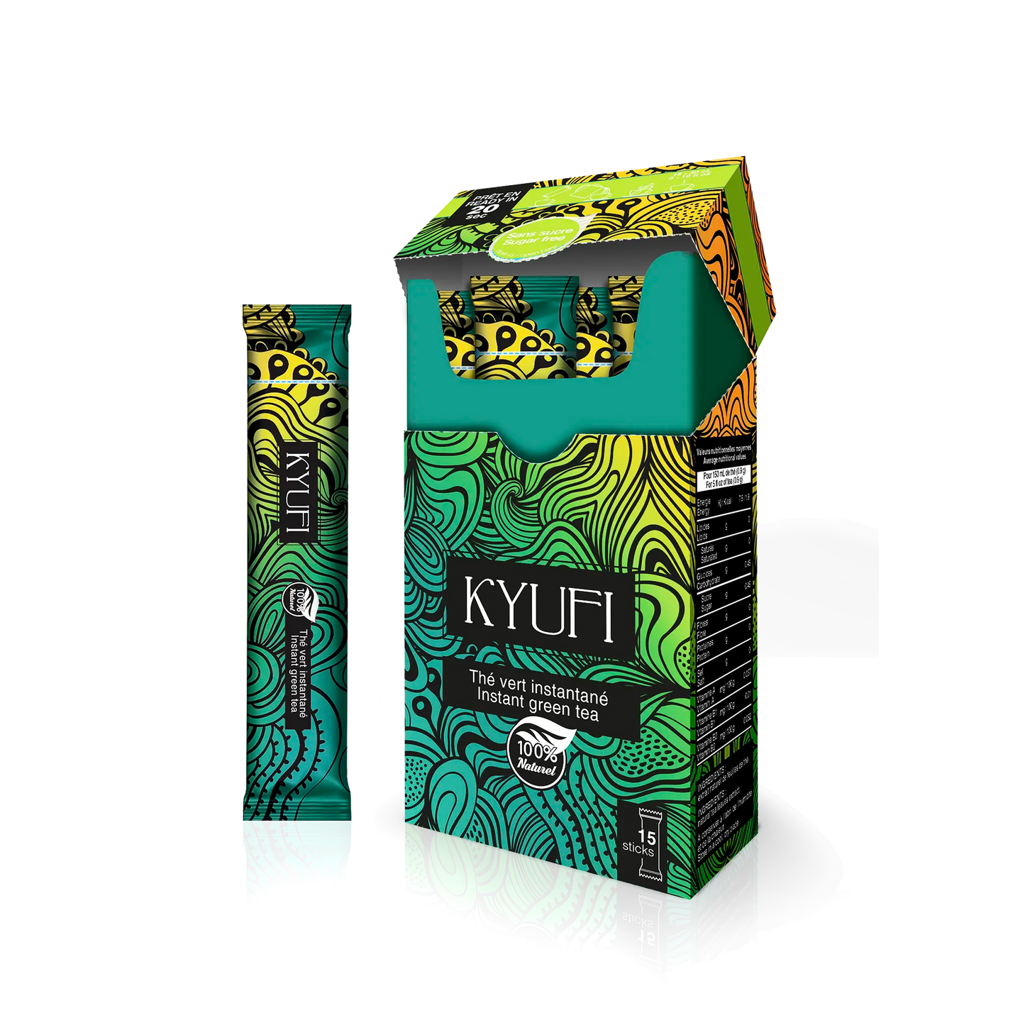 Instant groene thee zonder suiker - 15 stuks